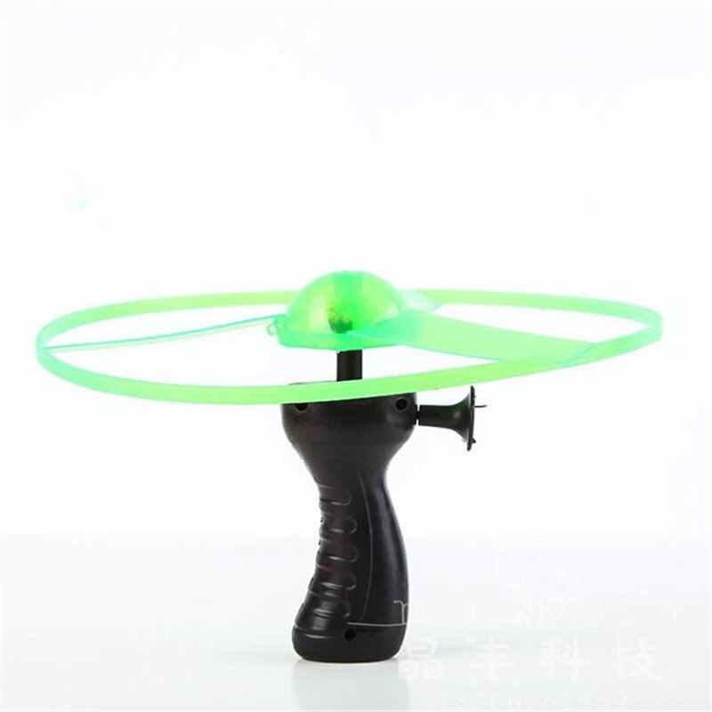 unny Spinning Flyer Luminous Flying UFO LED Light Handle Flash Flying Toys for Kids Outdoor Game Color Random: Yellow