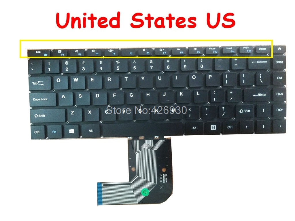Clavier d'ordinateur portable pour Teclast F7 Plus XK-HS105 MB3181004 russe RU anglais US noir pas de cadre sans rétro-éclairé