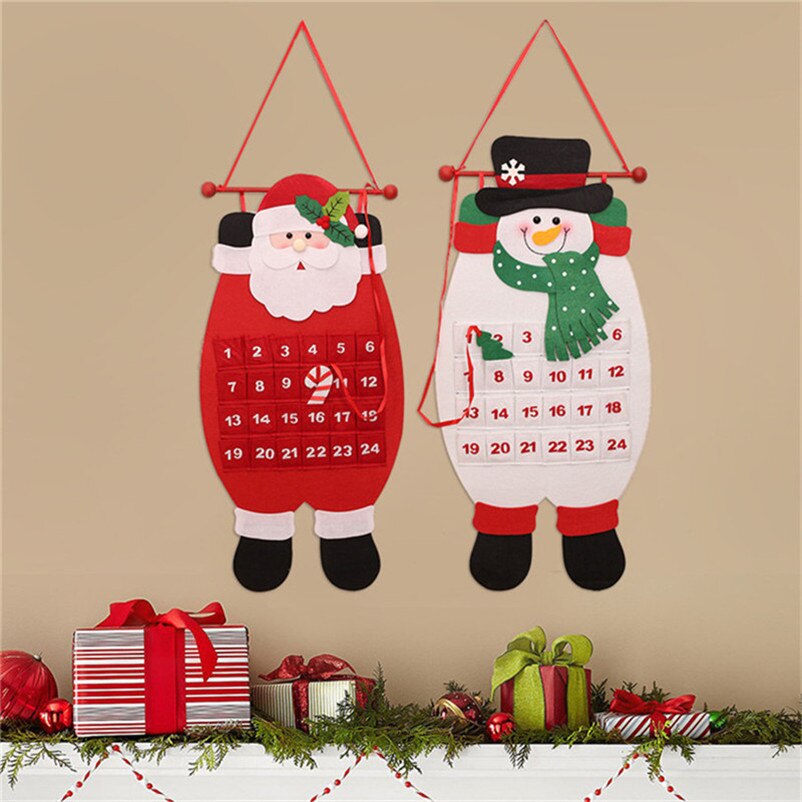 Adventskalender år påminnelse kalender juldekoration vägg dörrhängande prydnader härlig datum 1-24 nedräkningskalendrar