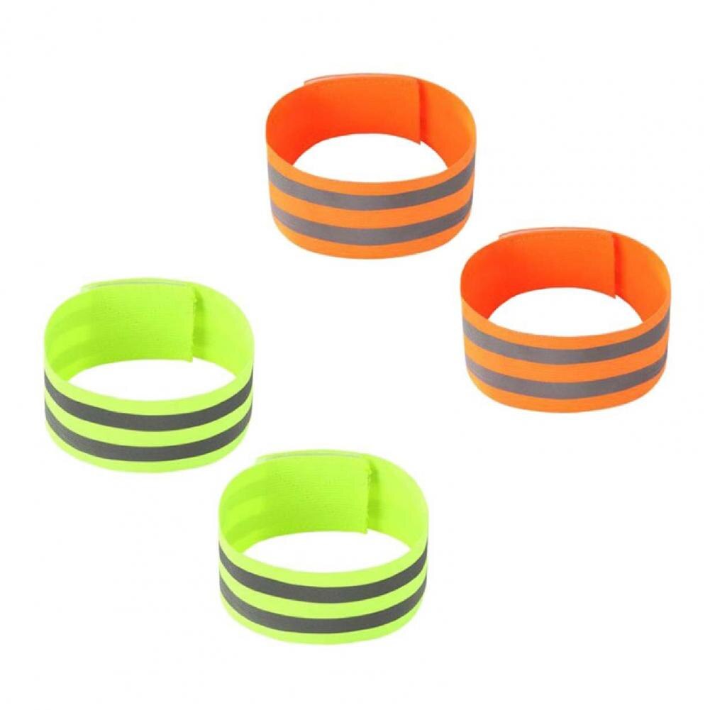 2Pcs Self-Adhesive Cycling Reflective Bands Magic Stickers Tapes Safety Leg Straps Strips Warning Armband Reflector Wristband