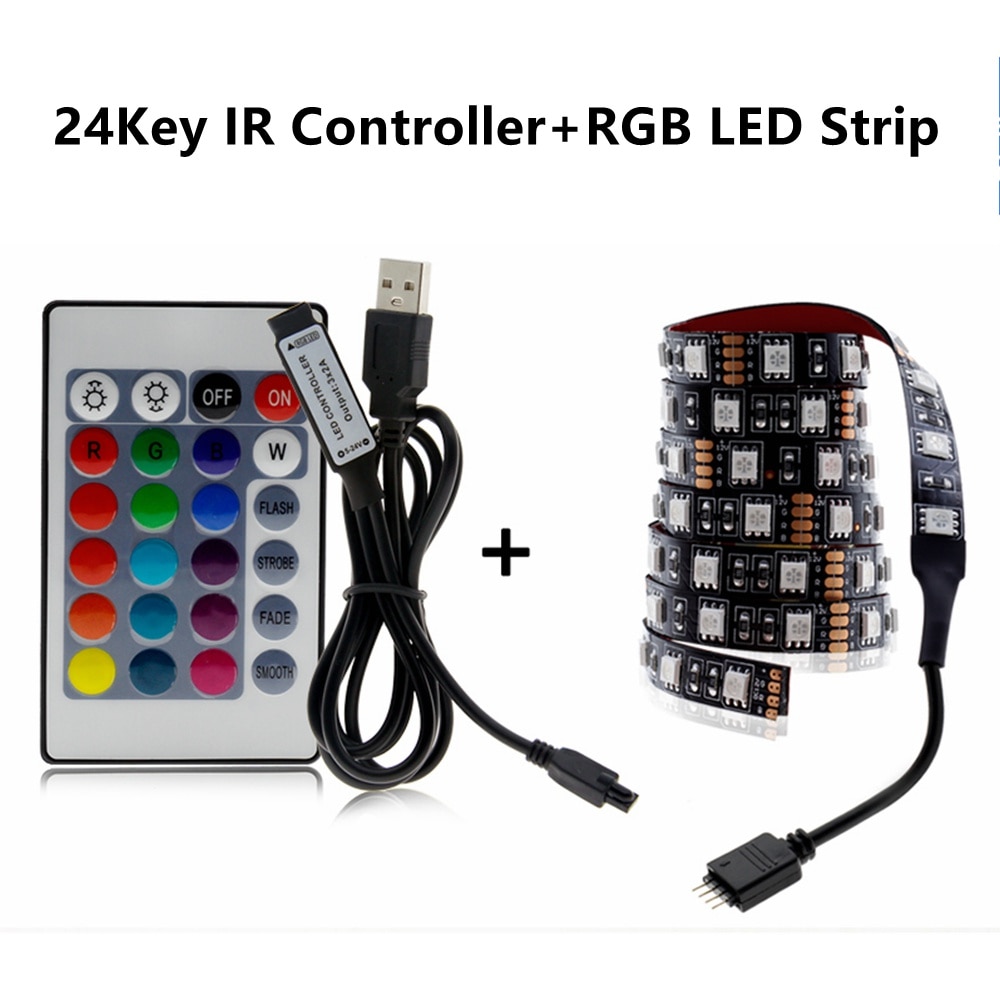 USB LED Strip 5V SMD5050 RGB Verwisselbare LED TV Achtergrond Verlichting 50CM 1M 2M 3M 4M 5M DIY Flexibele LED Licht