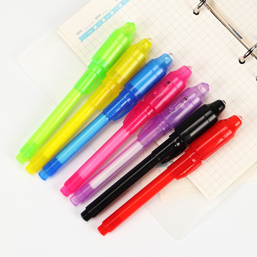 1pc magic 2 in 1 uv blacklight combo briefpapier onzichtbare inktpen populaire willekeurige kleur