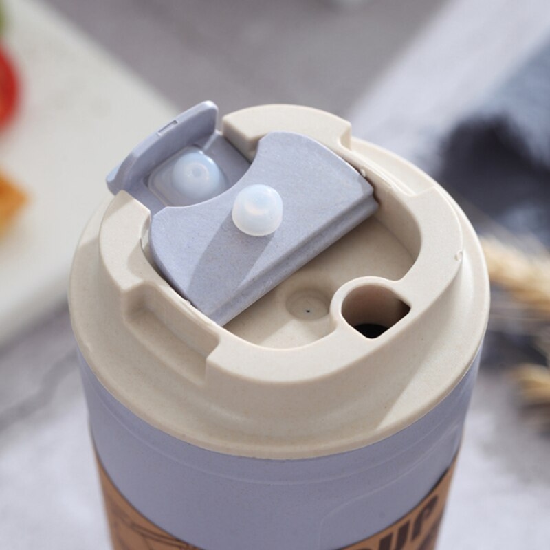 420Ml Bamboe Houtskool Fiber Milieuvriendelijke Tarwe Stro Cup Kantoor Reizen Koffie Cup Eenvoudige Grote Capaciteit Waterfles