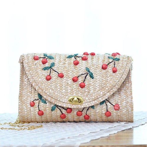 Strand Boho Tasche Bote Handwoven Rattan Stroh Frauen Stroh Gestrickte Schulranzen Sommer Neue: Zitrone Gelb