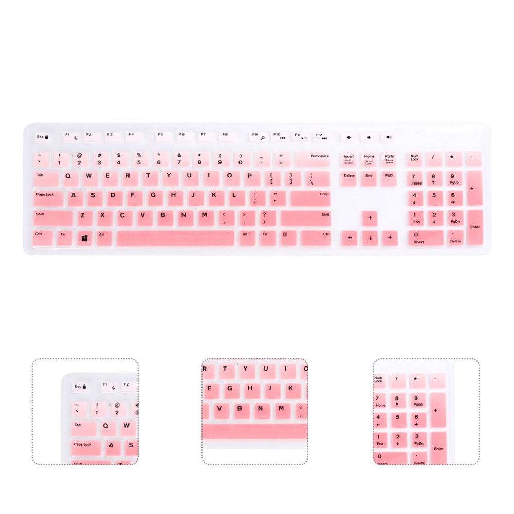 2PCS Dustproof Keyboard Skin Silicone Keyboard Protector Waterproof Keyboard Protective Cover Compatible for Dell KB216P/KB216T/