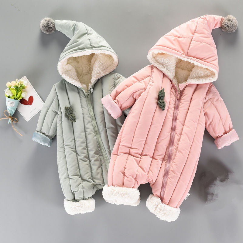 Bebis vinter jumpsuit nyfödd tröja bebis flicka kläder småbarn overaller tjocka varma bebis kläder spädbarn bebis pojke kläder
