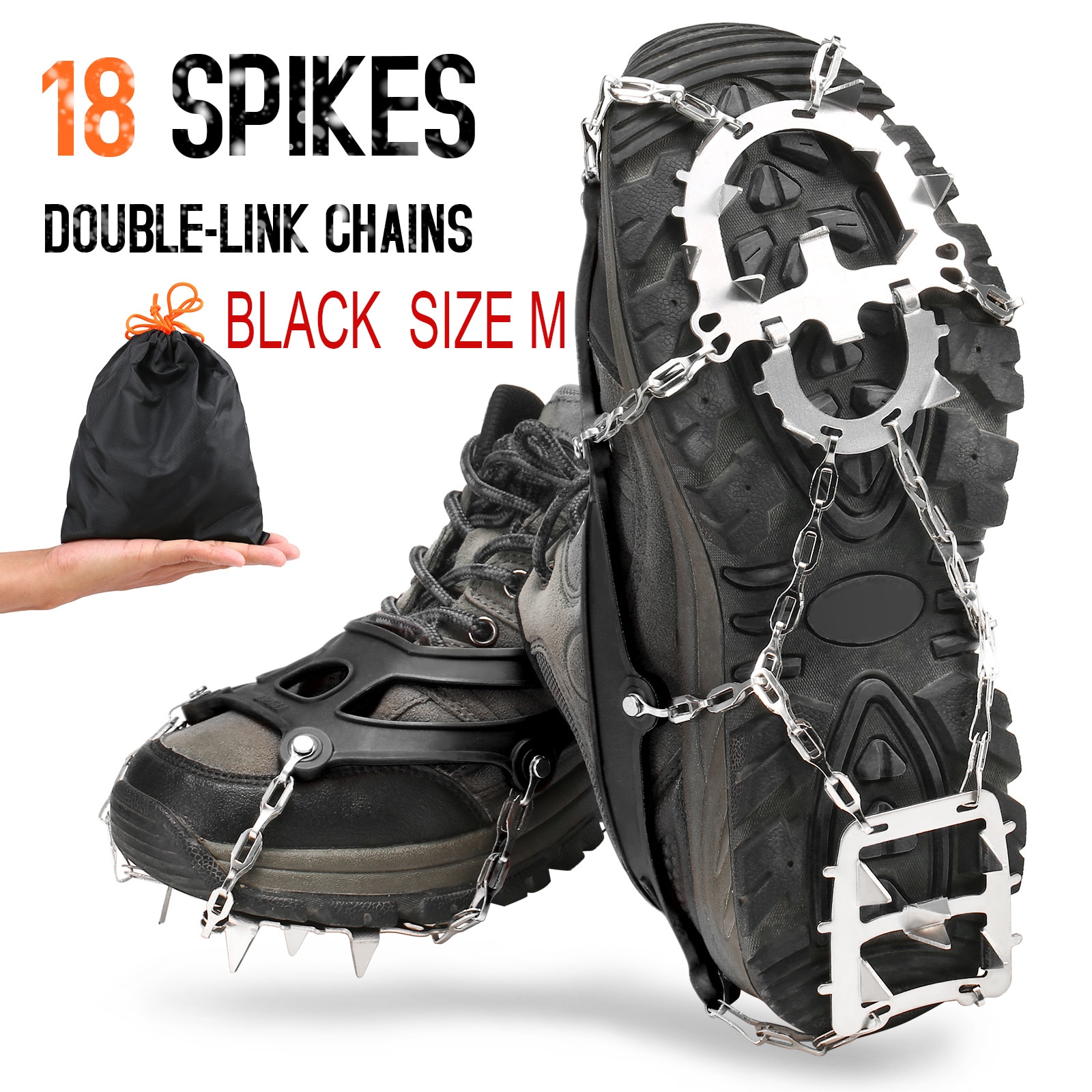 Antislip Spikes voor onder de Schoenen - Maat 42-45 Antislip Spikes voor onder de Schoenen - Maat 42-45