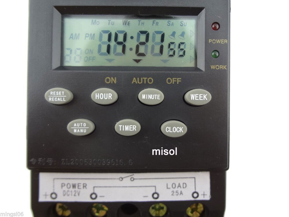 12V Timer Switch Timer Controller program/programmable timer switch 25A amps, LCD display