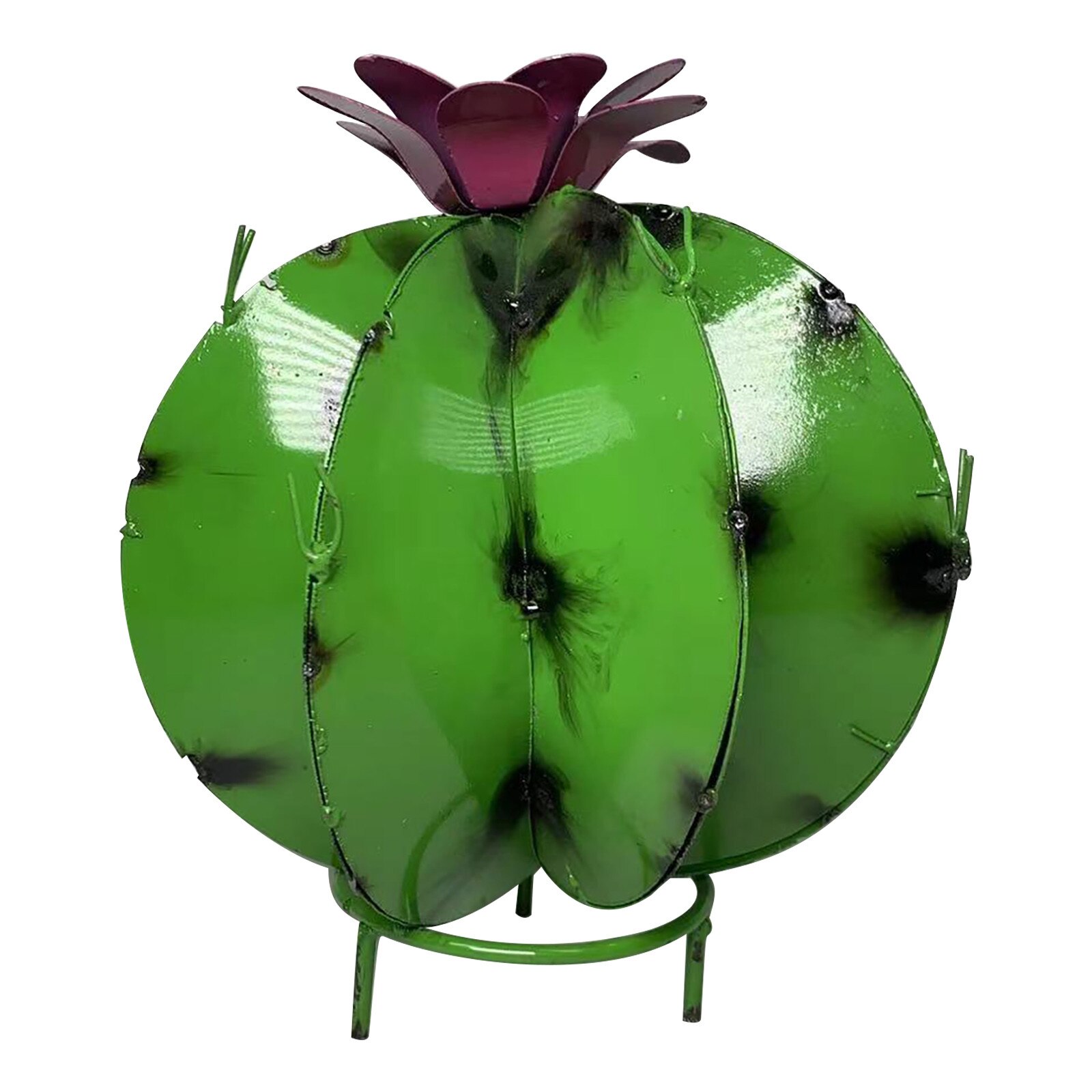 Garden Decoration Outdoor Metal Cactus Sculpture Rustic Hand Painted Metal Art Agave Plant Garden Yard Decor: D