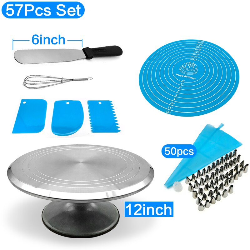 12inch Cake turntable flower mounting turntable flower mounting table household tools complete set of birthday tools: Orange