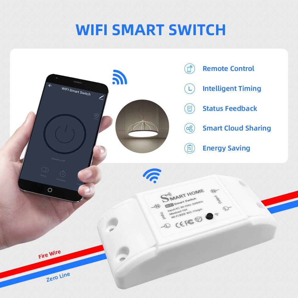 Smart Home House Wifi Wireless Remote Switch Breaker Domotic LED Light Controller Module Alexa Google Home Smartlife eWelink APP