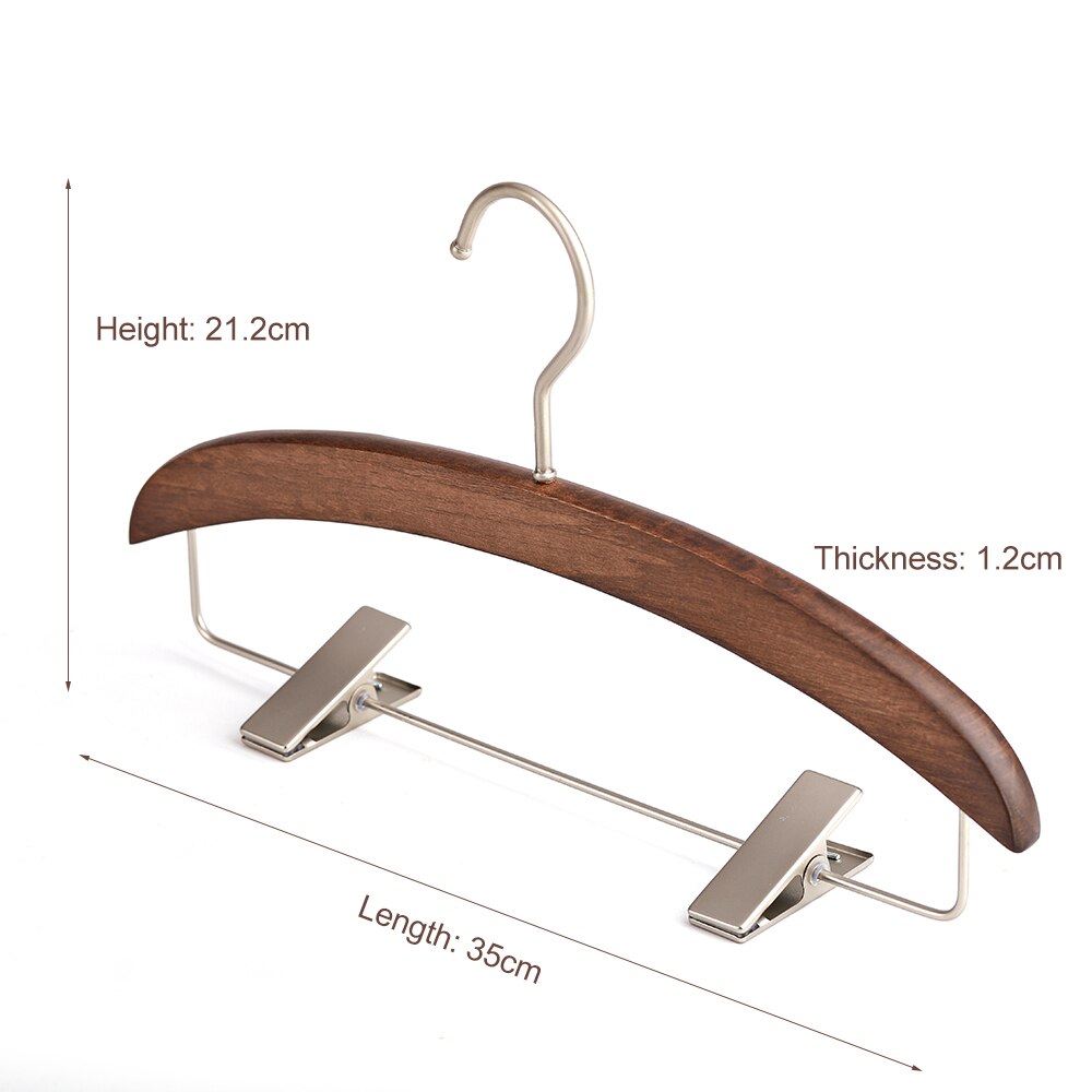 Cintres de vêtements en bois de luxe pour adultes, cintre de costume, organisateur de placard, garde-robe avec large épaule: Antique pant hanger