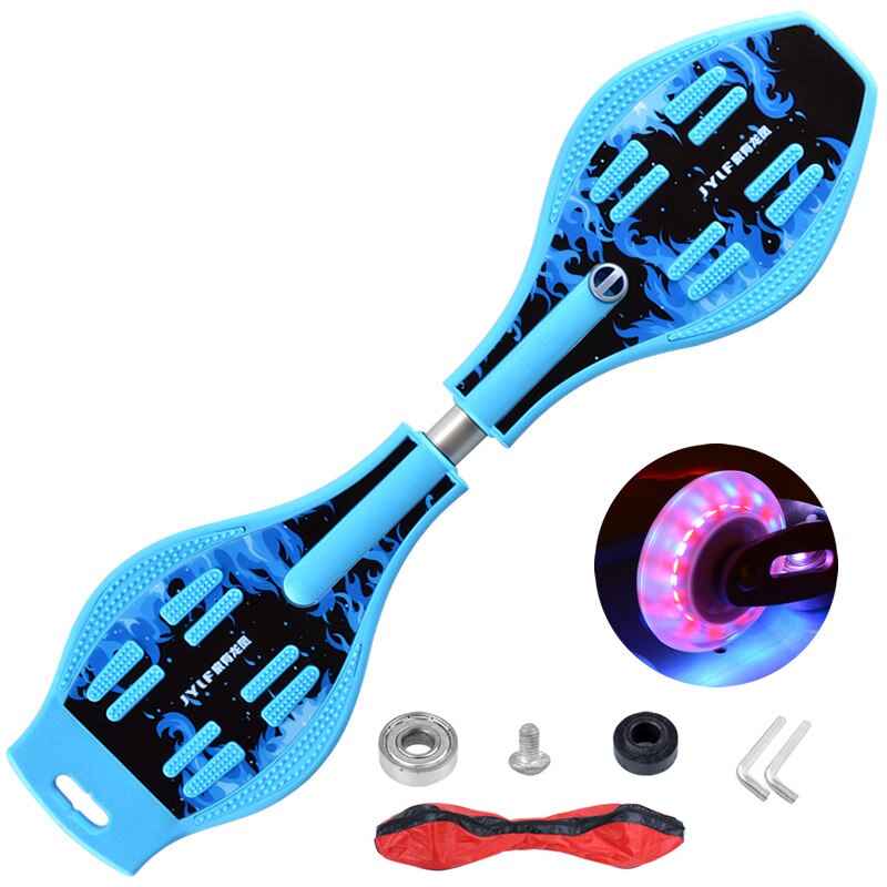 Snake board-ruedas intermitentes para adultos, 88cm, 35 pulgadas, para principiantes, deslizantes al aire libre, 2 ruedas, de aleación de aluminio: A12 flash wheels