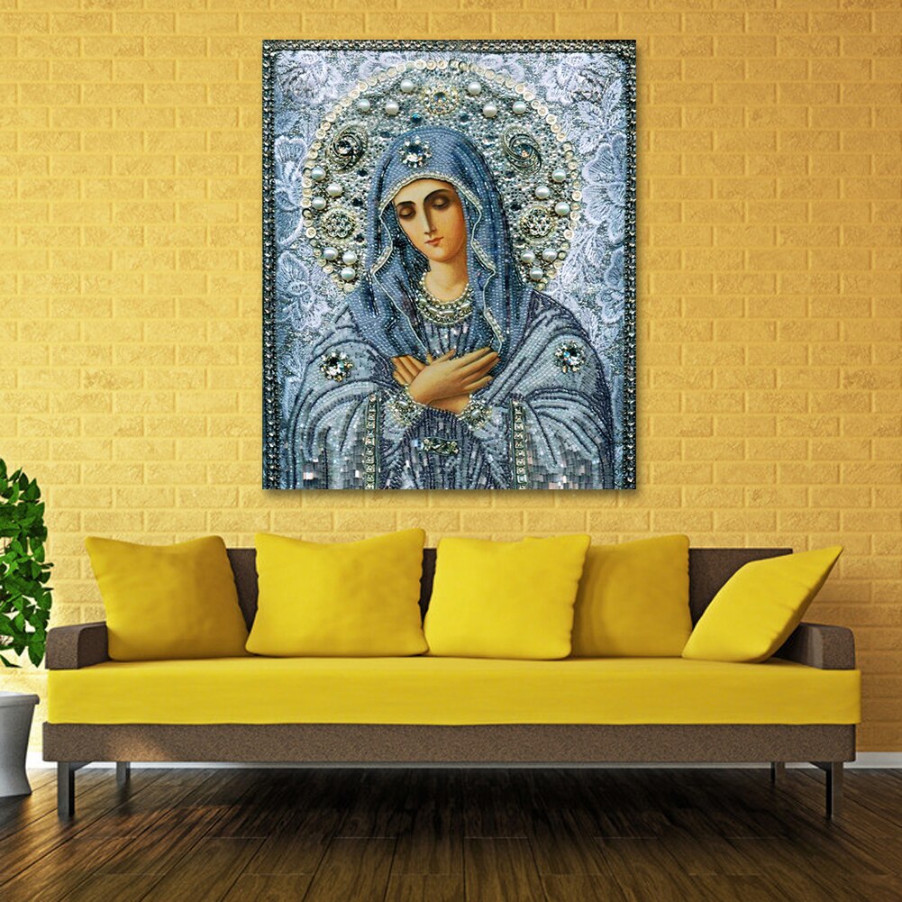 Gedeeltelijke Borduurwerk Diamant Schilderij 5D Diy Maria Religie Kruissteek Ambachtelijke Mozaïek Foto Handwerkpakketten Muur Decoratie
