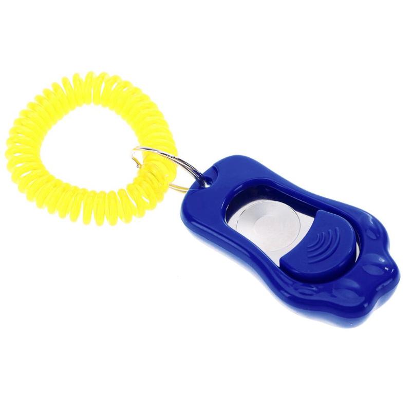 Fernbedienung Tragbare Ebene Hund Geschmack Clicker Klang Haustier Trainer Handgelenk Band Zubehör Leichtigkeit Portabilität Bequem Träger: Blau