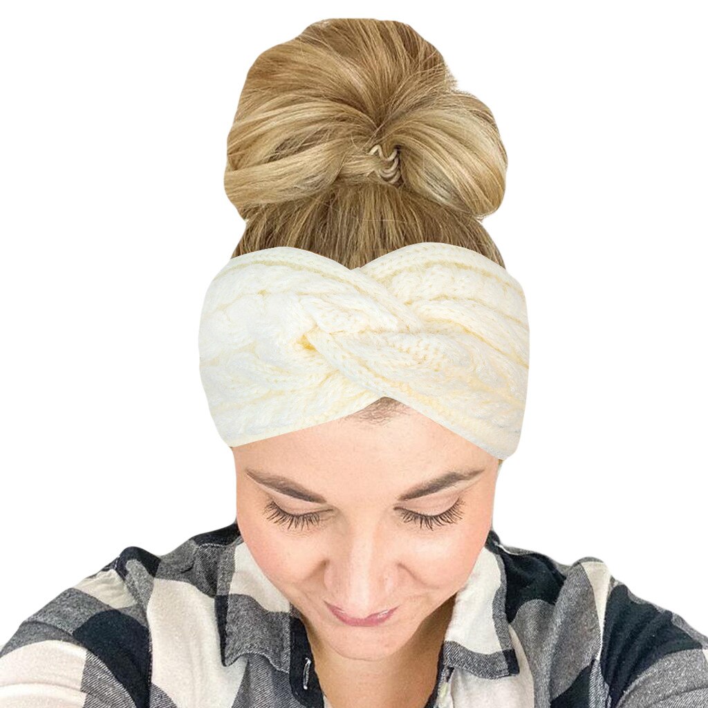 Hoofdband voor dames, winter, 3 stuks, gebreide haarband, elastische haarband, cosmetica, gebreide oorwarmers, hoofdband voor dames en meisjes, voor outdoor, sport, skiën, hardlopen, work-out (zwart
