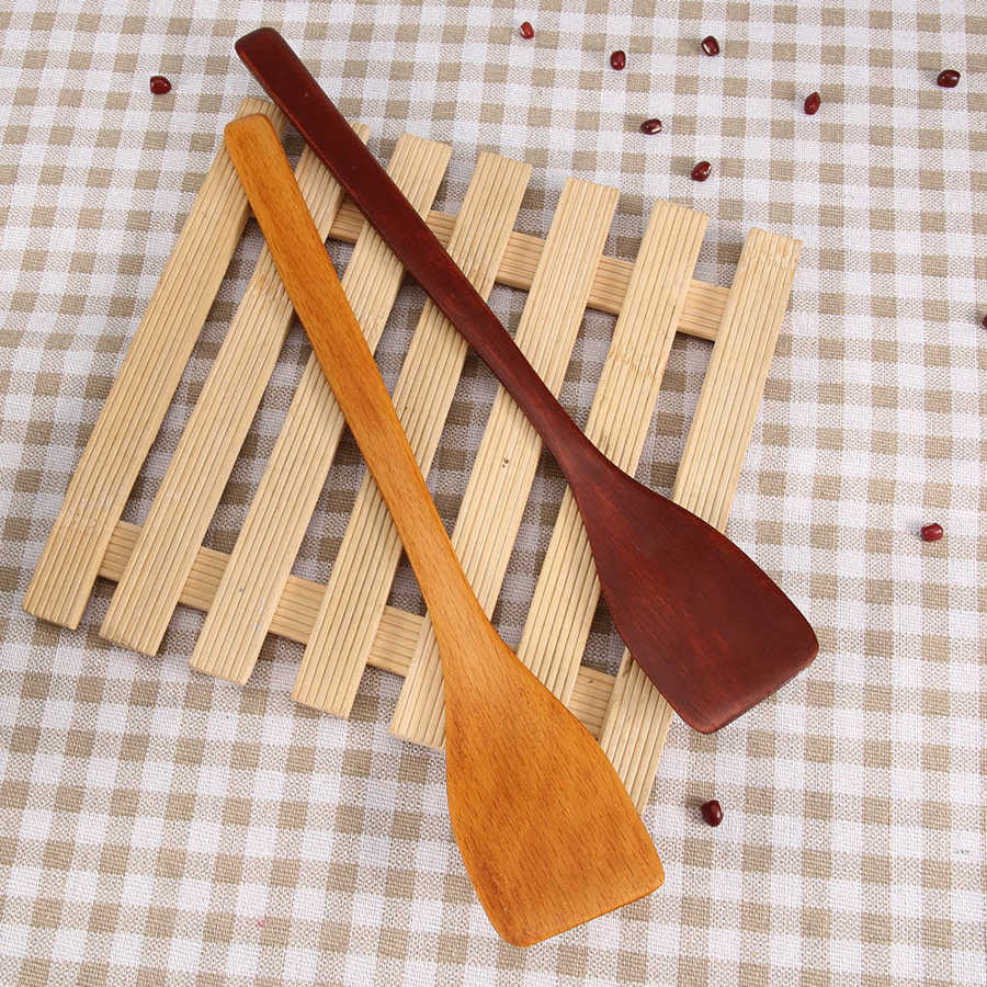 Espátula de madera con mango antiadherente, espátula de madera, utensilios de cocina de madera, volteador, pala para fritos, para Chef, cocinero doméstico, etc.