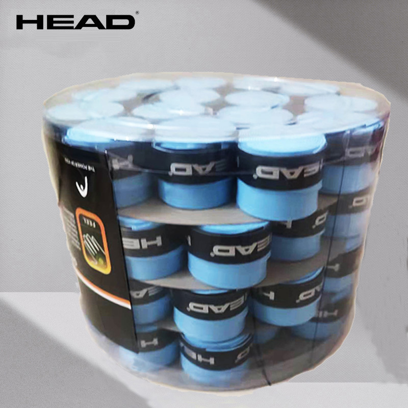 60 sztuk oryginalna głowica Overgrip rakieta tenisowa PU opaska przeciw poceniu się absorbowany Tenis rakieta tłumik Grip Badminton 60 Tenis Overgrip uchwyt: Sticky Blue