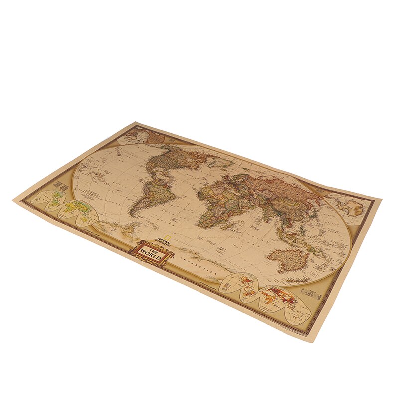 1PCS Large Vintage World Map Detailed Antique Post... – Grandado