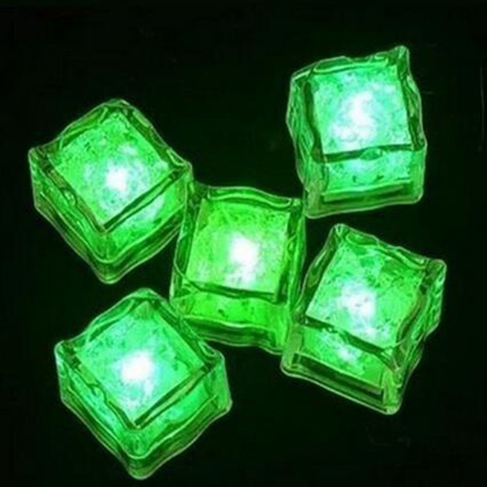 Veilleuse, glaçons colorés capteur tactile | 12 pièces, glaçons colorés, capteur tactile, eau sensorielle, lumineuse, Bar essentiel, glace Cool: green