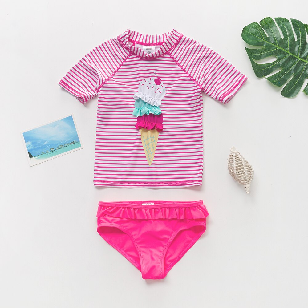 Bikini Deux Pièces Fille - Tankini - Polyester/Élasthanne - Taille 2-14 Ans - Multicolore