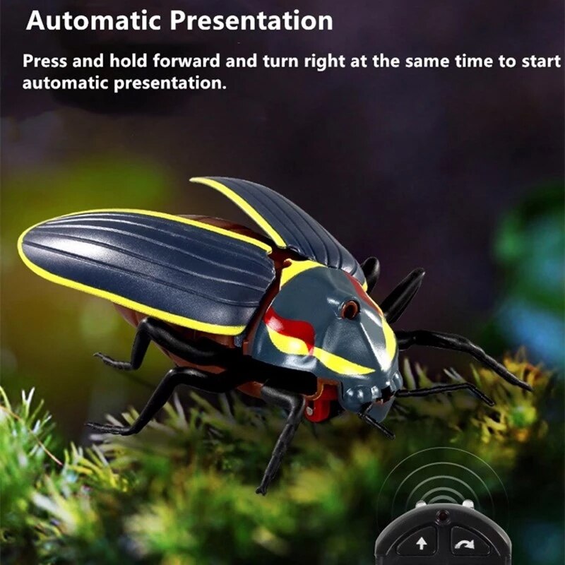 Cute Animal High Simulation Insect Toy Remote Control Firefly Infrared Sensing Portable With Light Flash Swinging Wings Rotation