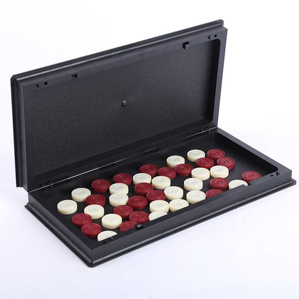 1 Set Foldable Checkers Checkers Magnetic Checkerboard Educational for Toddlers Adults Kids