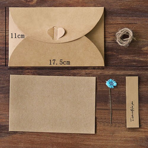17.5 x 11cm 1pc kraftpapper kuvertpåsar vintage kuvert för kort scrapbooking brevpapper kuvert: L blå prästkragar
