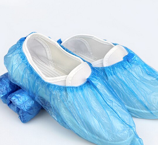 Engangs ikke-vævet stof støvtæt hårbeskyttelseshat aftagelig vaskbar gennemsigtig åndedrætsværn engangs skoovertræk: Skoovertræk 100 stk