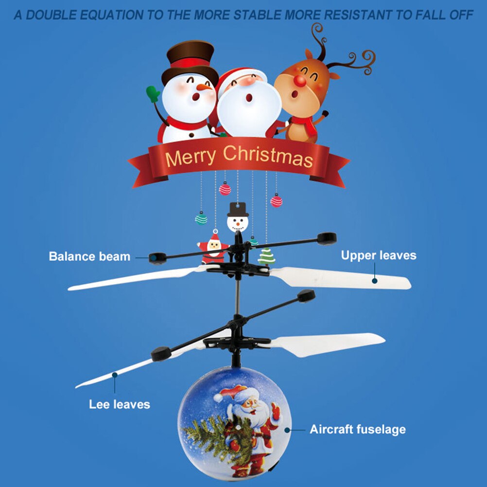 Weihnachten Santa Claus Fliegen Ball LED Blinkt Suspension Induktion Musik Spielzeug Für freundlicher Kühlen Mini Hubschrauber Für freundlicher #10