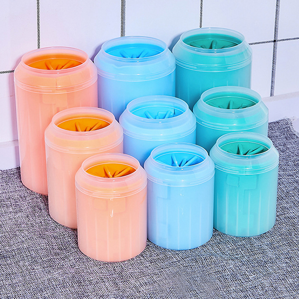 Nettoyeur de pattes pour animaux de compagnie, piston de pattes, tasse de nettoyage des pieds en Silicone souple, brosse de nettoyage des pattes portables pour chats et chiens, fournitures pratiques pour la maison, 3 tailles