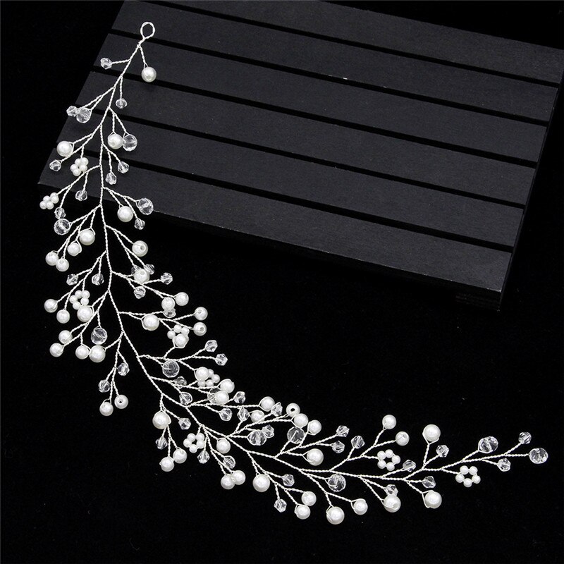 Diademas de perlas de imitación para novia, joyería para el cabello, diadema de cristal, Tiara, accesorios para el cabello de novia
