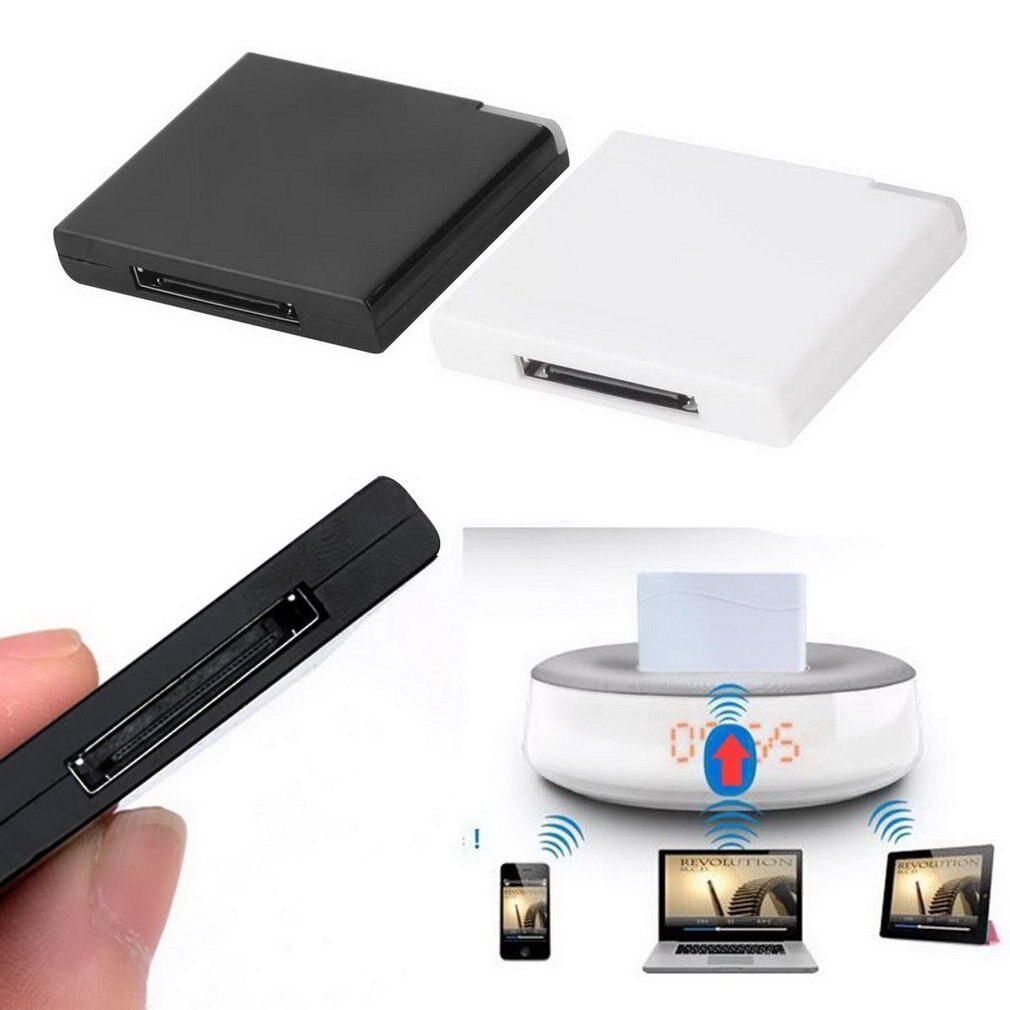 Adaptateur récepteur de musique v2.0 A2DP, noir et blanc, pour iPod, pour iPhone 30 broches, Station d'accueil, haut-parleur avec 1 LED