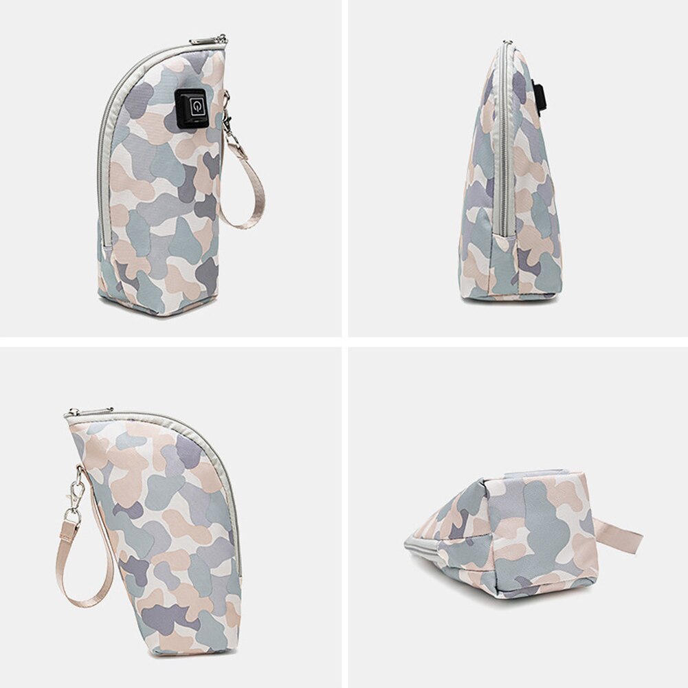 Isolatiebeker van pu-leer, thuis-usb-isolatietas, verstelbare temperatuur, draagbare reisbeschermende universele melkfleswarmer