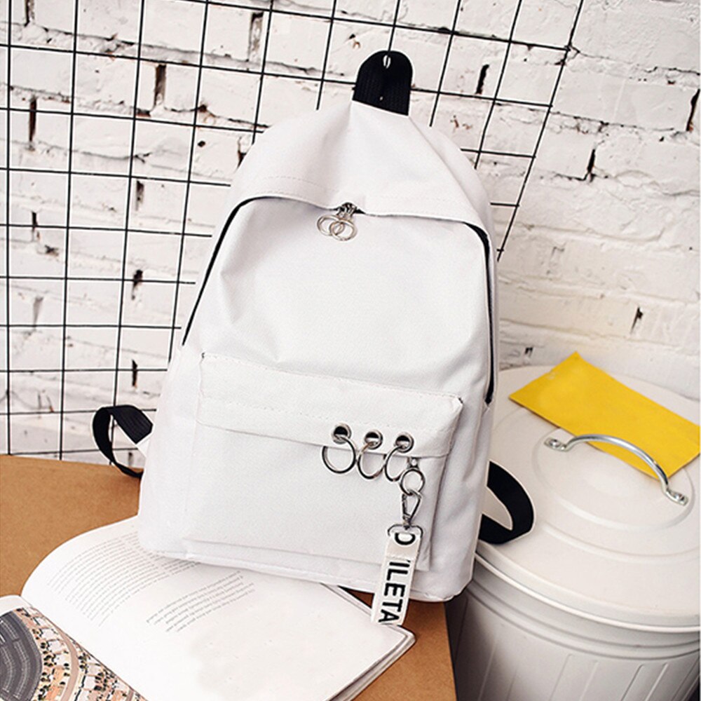 Women Canvas Backpacks Waterproof School Travel Bags for Teenagers Laptop Backpacks Patchwork Backpack Простой рюкзак: White