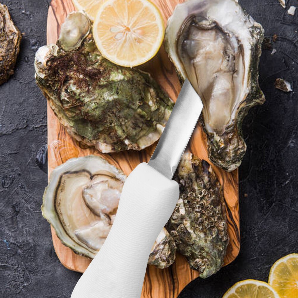 RZD Oyster Knife Set Stainless Steel Plastic Handle Oyster Opener Shucking Knives Seafood Shucker Tool Accessory Set