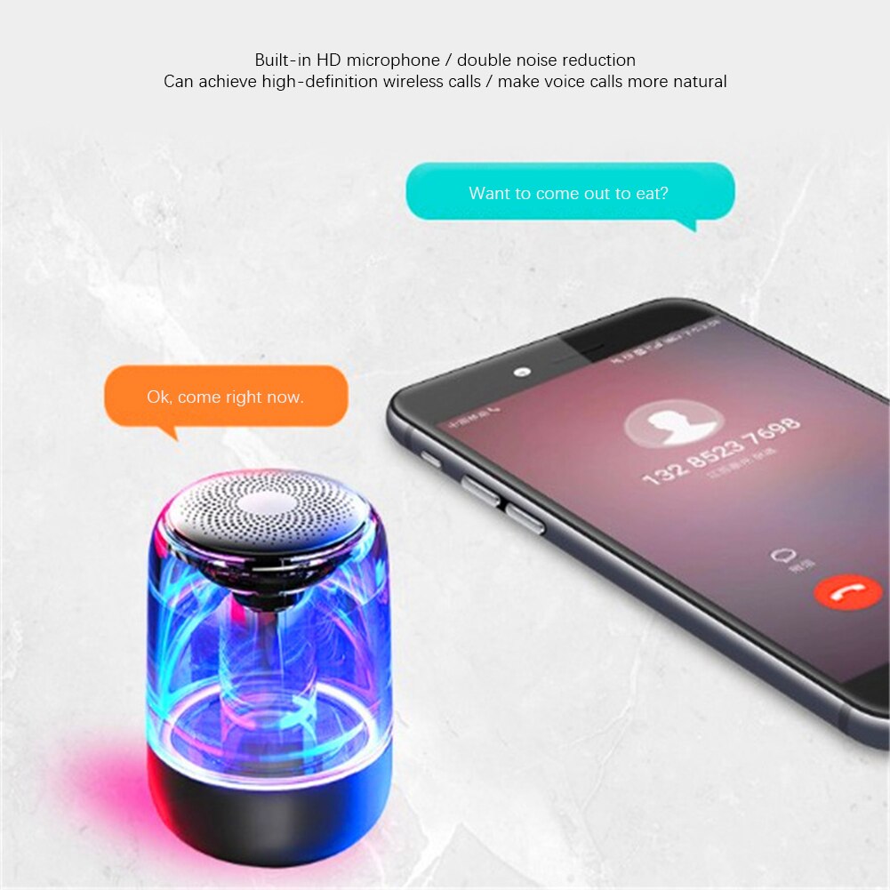 3W Heavy Bass Portable Crystal Bluetooth Car Speaker Built-In HD Mic Waterproof Car Speaker Free Best Selling