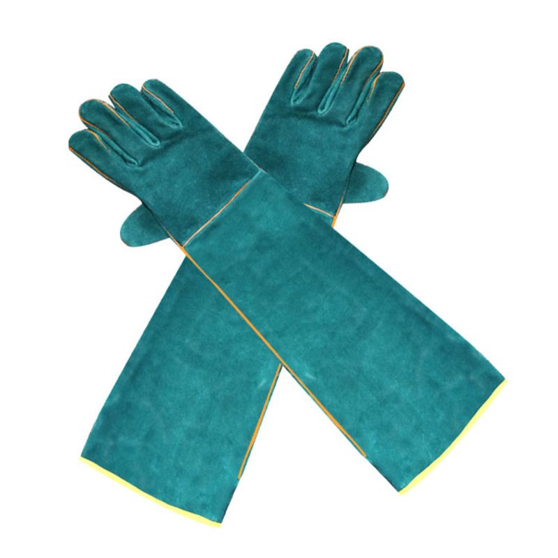 Gant De Manipulation Animaux En Cuir - Longueur 60 Cm, Protection Contre Morsures Et Griffures, Pour Chien, Chat, Oiseaux, Reptiles