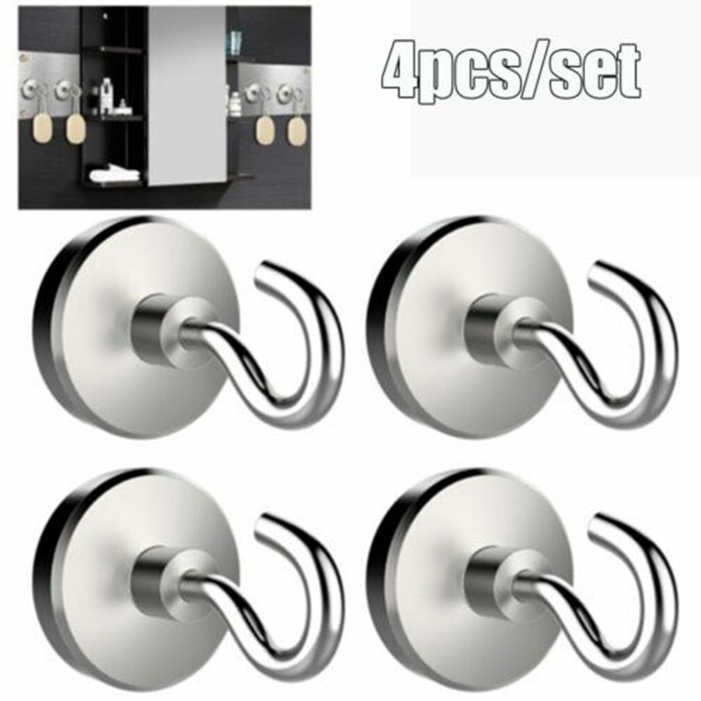 4 stk stærke magnetiske kroge kraftige væg kroge bøjle nøgle frakke kop hængende bøjle til hjemmekøkken opbevaring organisation