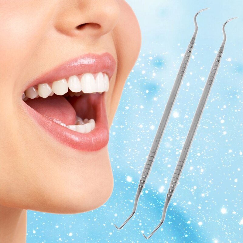 1Pc Double Ends Dentist Teeth Clean Hygiene Explorer Probe Hook Pick Dental Tool X7JA