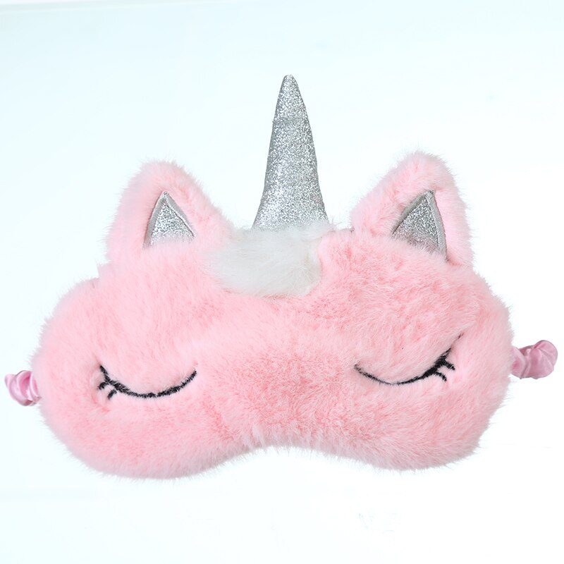 Cartoon Kids Unicorn Cute Student Girls Sleep Rest Eye Mask Portable Shade Cover Travel Relax Blindfolds Eyepatch: Pink Unicorn