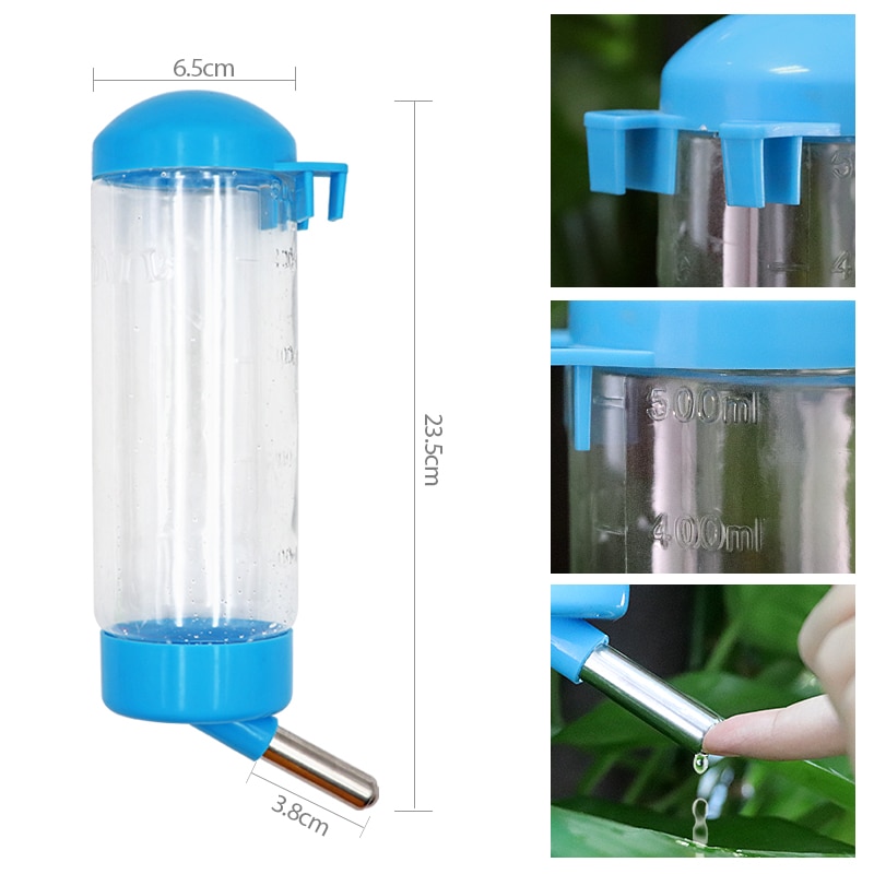 500ml kjæledyr vannflaske dispenser kanin brystvorte drikker mater hengende katt hund marsvin ekorn kanin drikkehode: Default Title