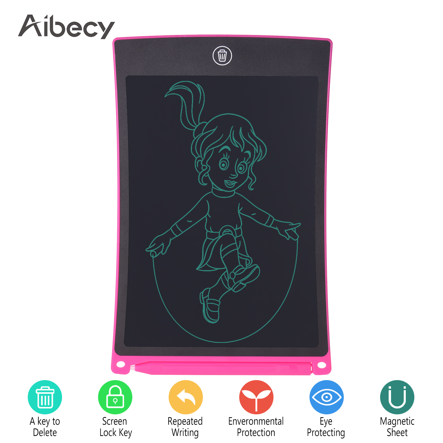 8.5 Inch LCD Writing Pad Drawing Board Tablet Portable Reusable Electronic Handwriting Pad with Stylus Pen Erase Button Lock