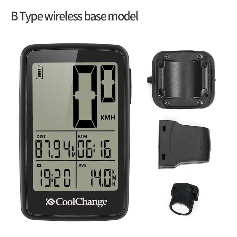 CoolChange Bicycle Computer Wired and Wireless Cycling Computer Speedometer Odometer Rainproof MTB Bike Computer USB Rechargable: B Type Wireless