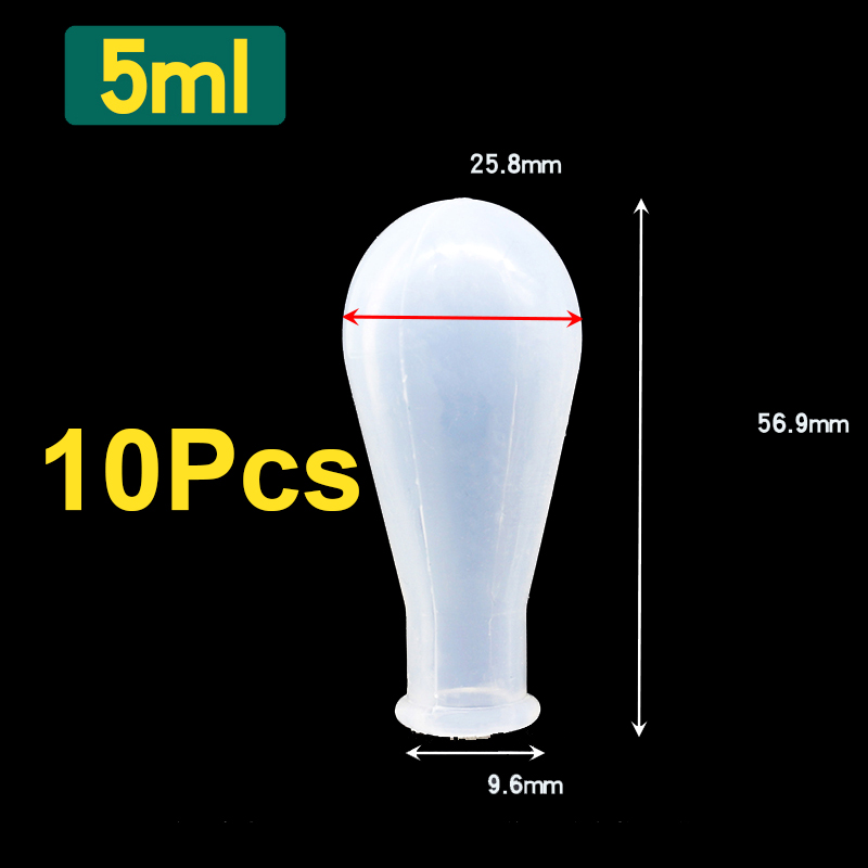 Laboratory dropper suction cap silicone cap calibration pipette rubber suction ball 1ml 2ml 3ml 5ml rubber head 10 pcs: GRAY