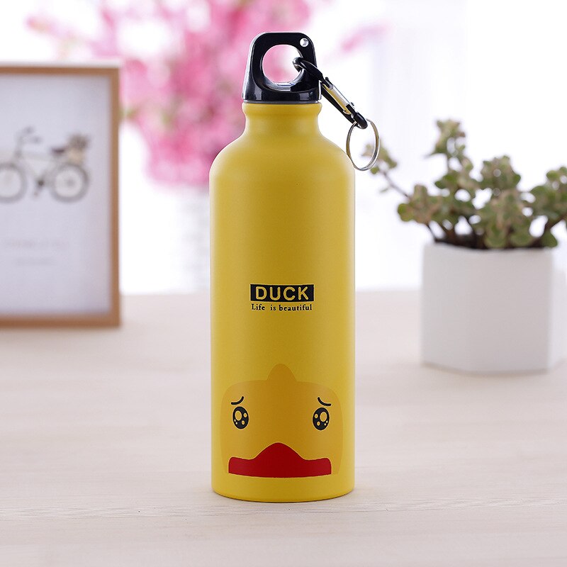 Kids Travel Water Bottle Cute Cartoons Animal Pattern Bottle Cup School Office Bottle Outdoor Sport Hiking Climping Drinking Cup: Duck