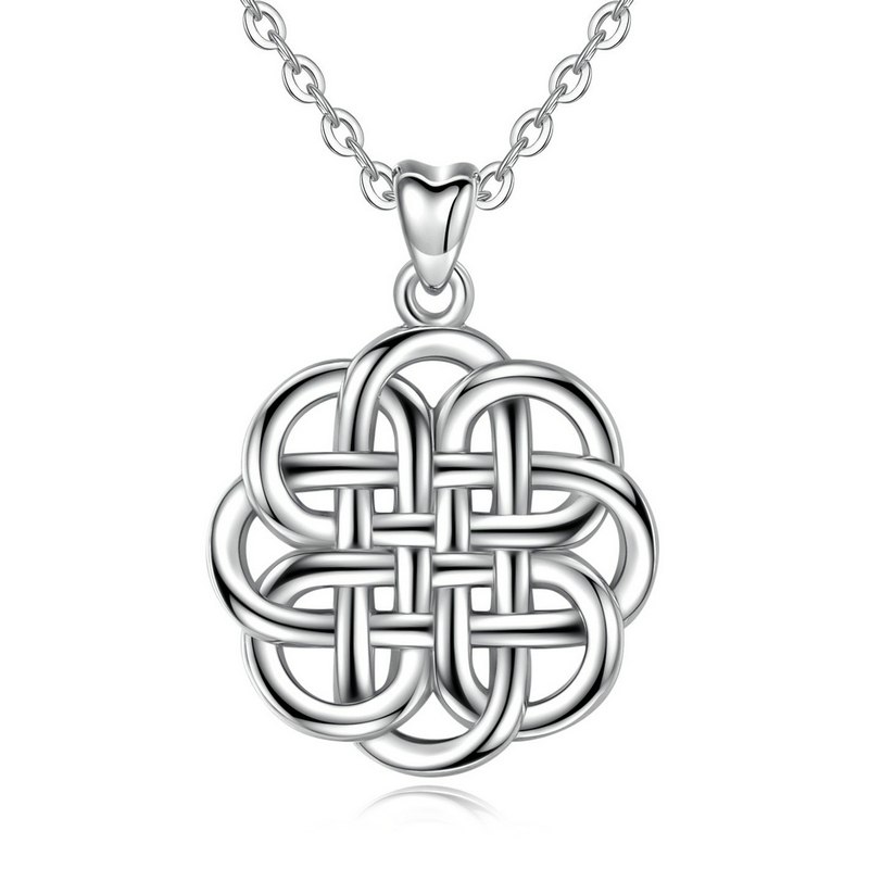 angel caller 925 Sterling silver Celtic knot Pendant Flower of life Necklace with box Fine Jewelry for Valentine&#39;s Day D139