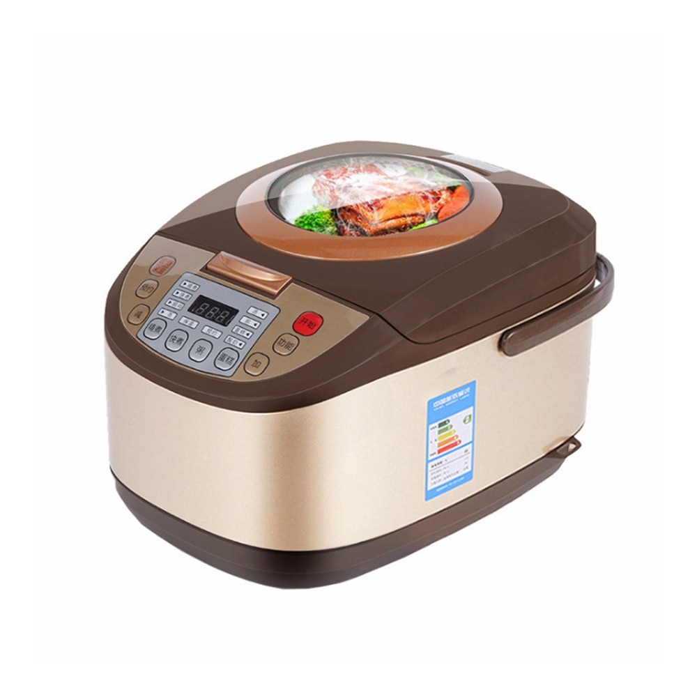 DMWD Transparent Lid 5L Home Intelligent Rice Cooker 220V 900W Multifunctional Electric Pot Yogurt Cake Machine 24H Appointment