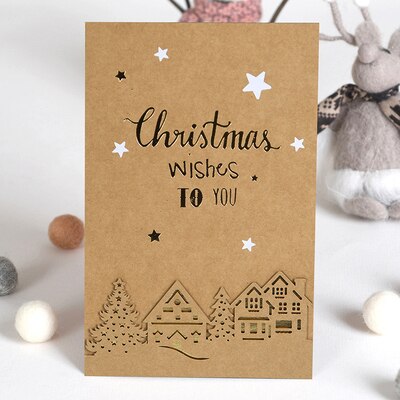Eno Greeting good gold foil paper 3d christmas cards season&#39;s greetings kraft christmas greeting cards