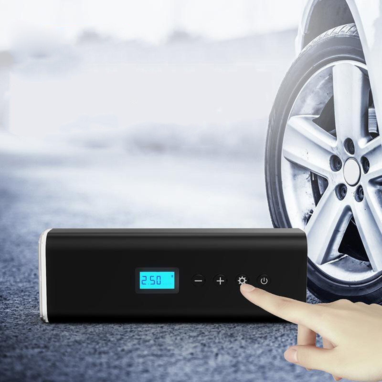 Draagbare Auto Air Tire Pomp Smart Band Elektrische Inflator Air Compressor